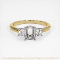 14K White & Yellow Three Stone Ring Setting Image