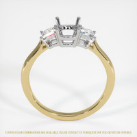 14K White & Yellow Three Stone Ring Setting Image