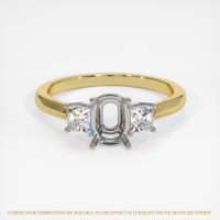 18K White & Yellow Three Stone Ring Setting Image