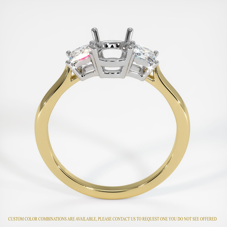 18K White & Yellow Three Stone Ring Setting