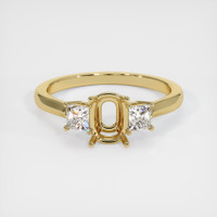 10K Yellow Gold Three Stone Ring Setting Image
