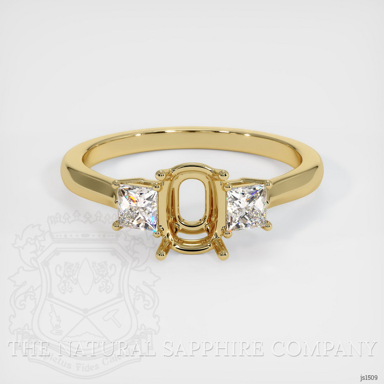 10K Yellow Gold Three Stone Ring Setting