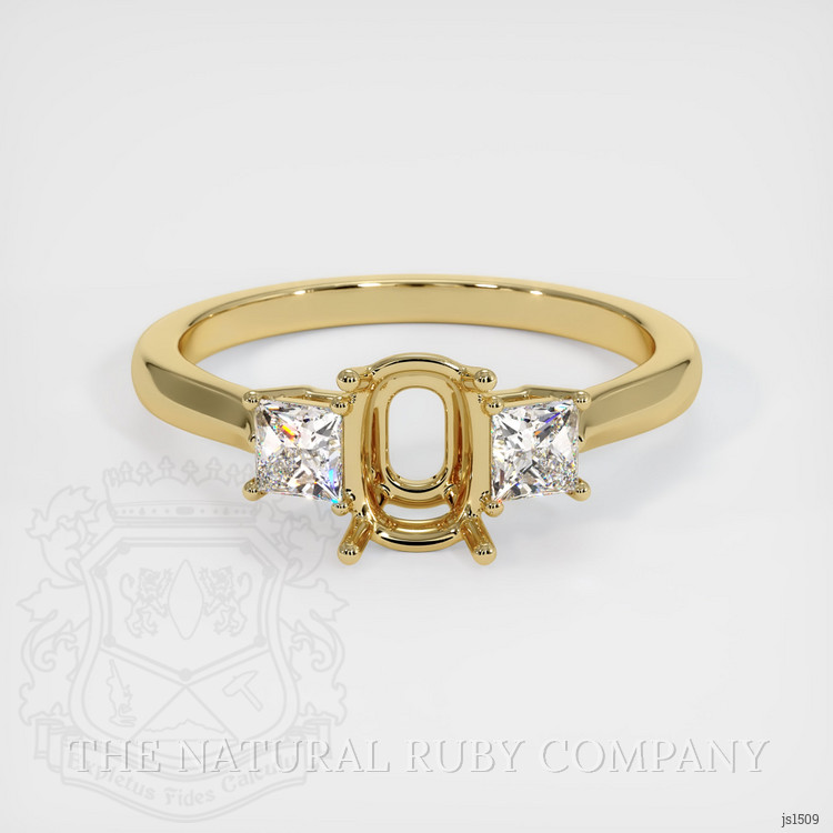10K Yellow Gold Three Stone Ring Setting