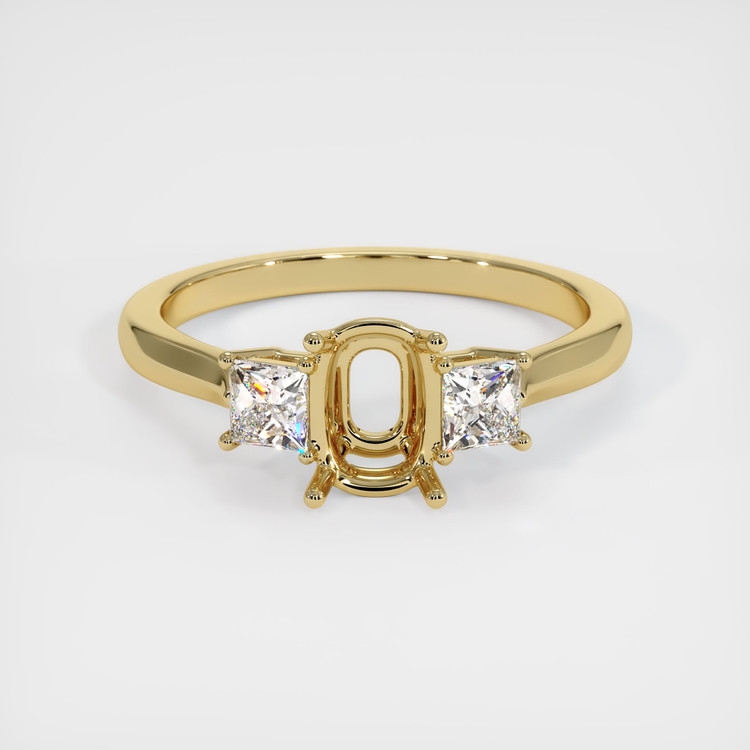 14K Yellow Gold Three Stone Ring Setting