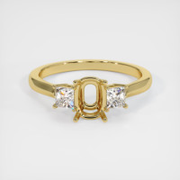 18K Yellow Gold Three Stone Ring Setting Image