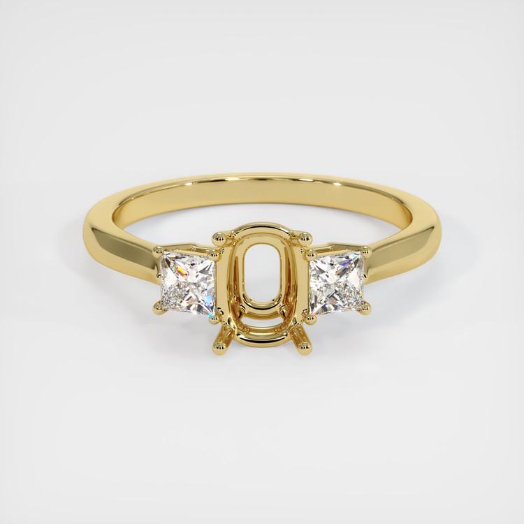 18K Yellow Gold Three Stone Ring Setting
