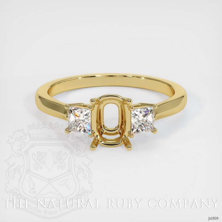18K Yellow Gold Three Stone Ring Setting