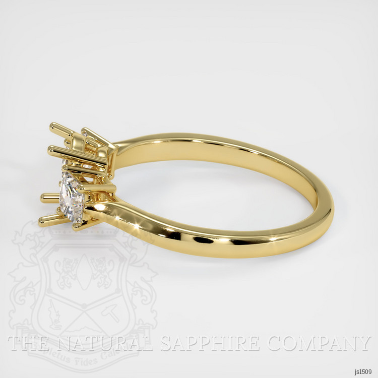 18K Yellow Gold Three Stone Ring Setting