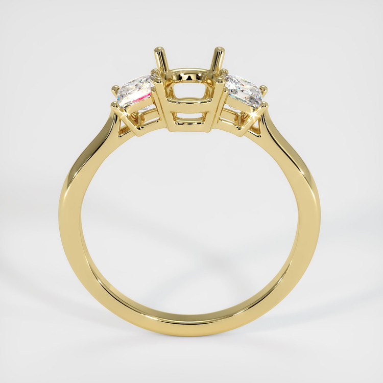 18K Yellow Gold Three Stone Ring Setting