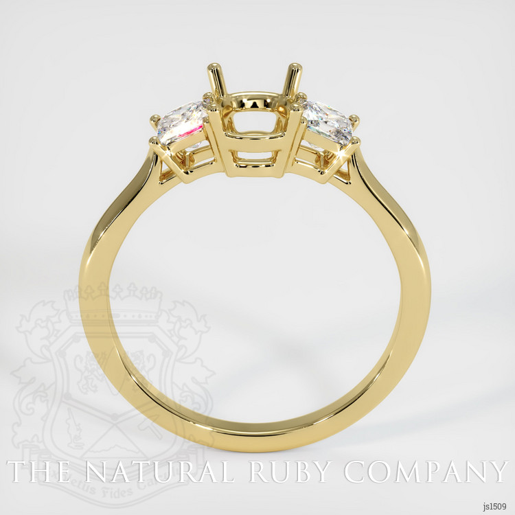 18K Yellow Gold Three Stone Ring Setting