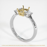 14K Yellow & White Three Stone Ring Setting Video