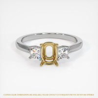 14K Yellow & White Three Stone Ring Setting Image