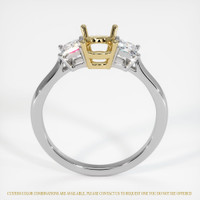 14K Yellow & White Three Stone Ring Setting Image