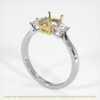 18K Yellow & White Three Stone Ring Setting Video