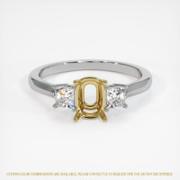 18K Yellow & White Three Stone Ring Setting Image