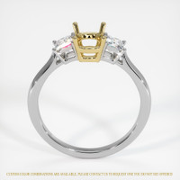 18K Yellow & White Three Stone Ring Setting Image