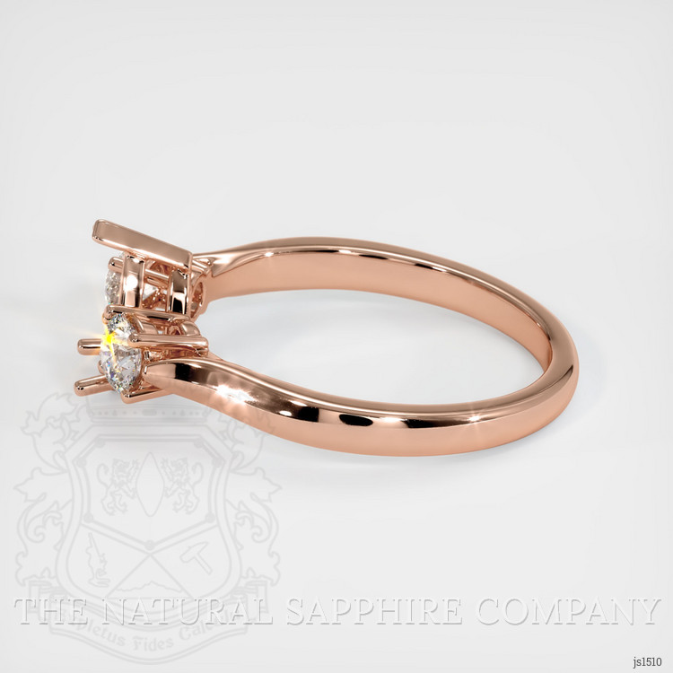 14K Rose Gold Three Stone Ring Setting