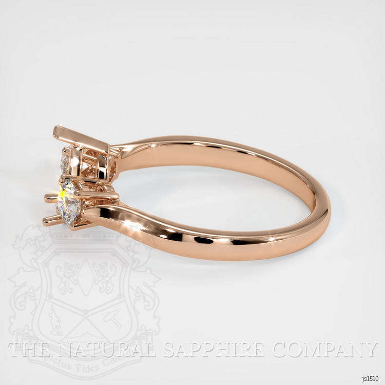 18K Rose Gold Three Stone Ring Setting