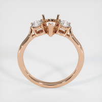 18K Rose Gold Three Stone Ring Setting Image