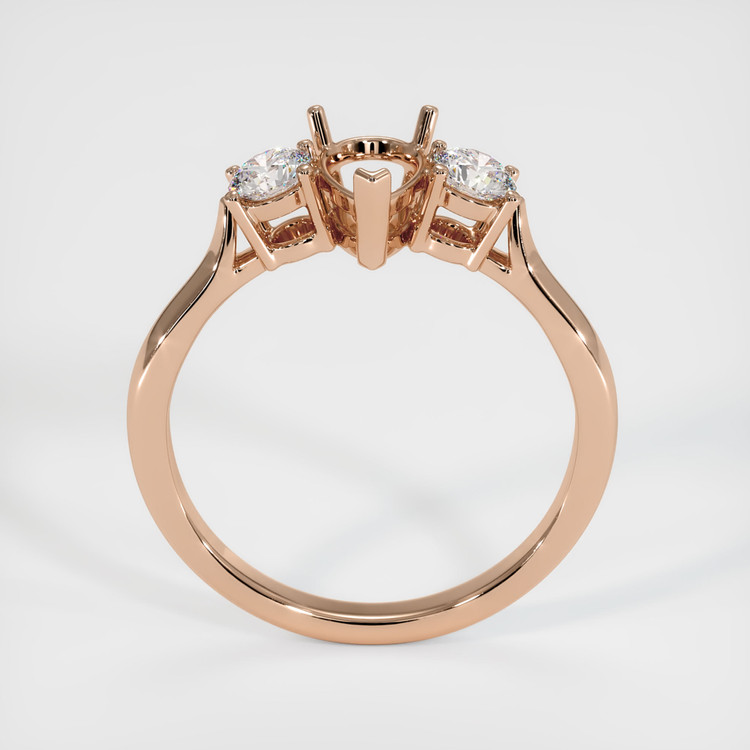 18K Rose Gold Three Stone Ring Setting
