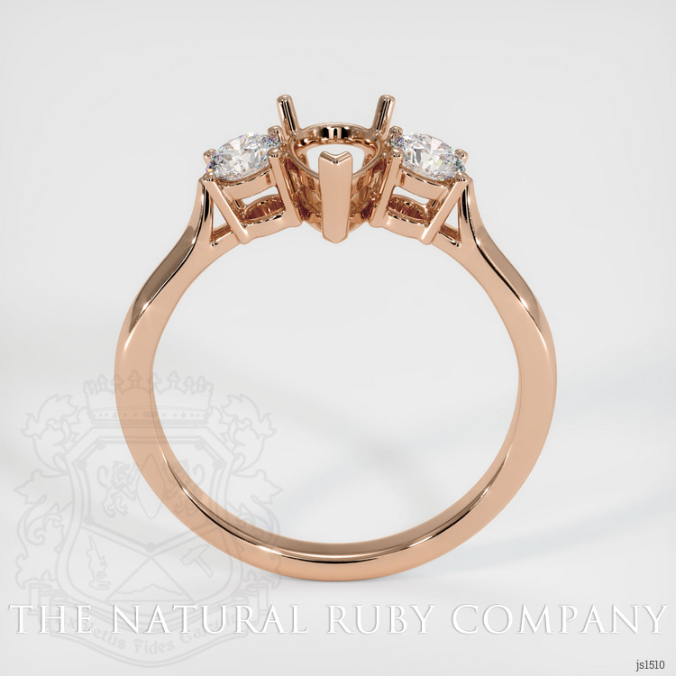18K Rose Gold Three Stone Ring Setting