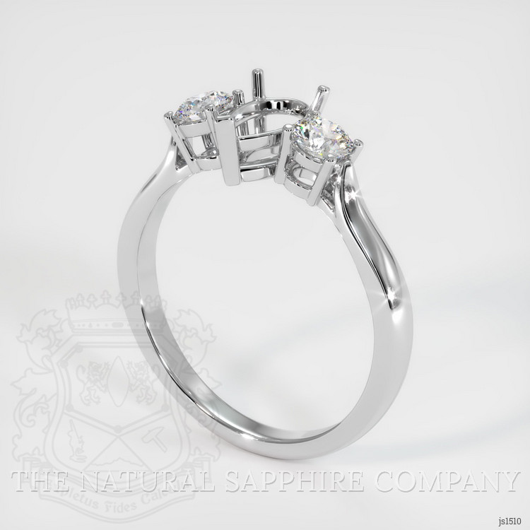 10K White Gold Three Stone Ring Setting
