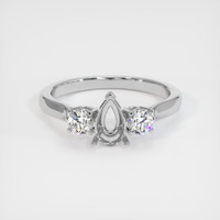 10K White Gold Three Stone Ring Setting Image