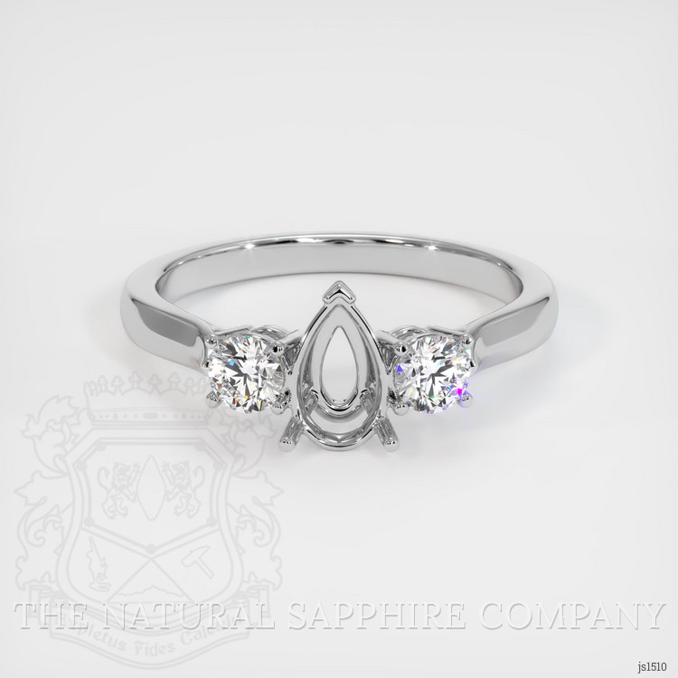 10K White Gold Three Stone Ring Setting