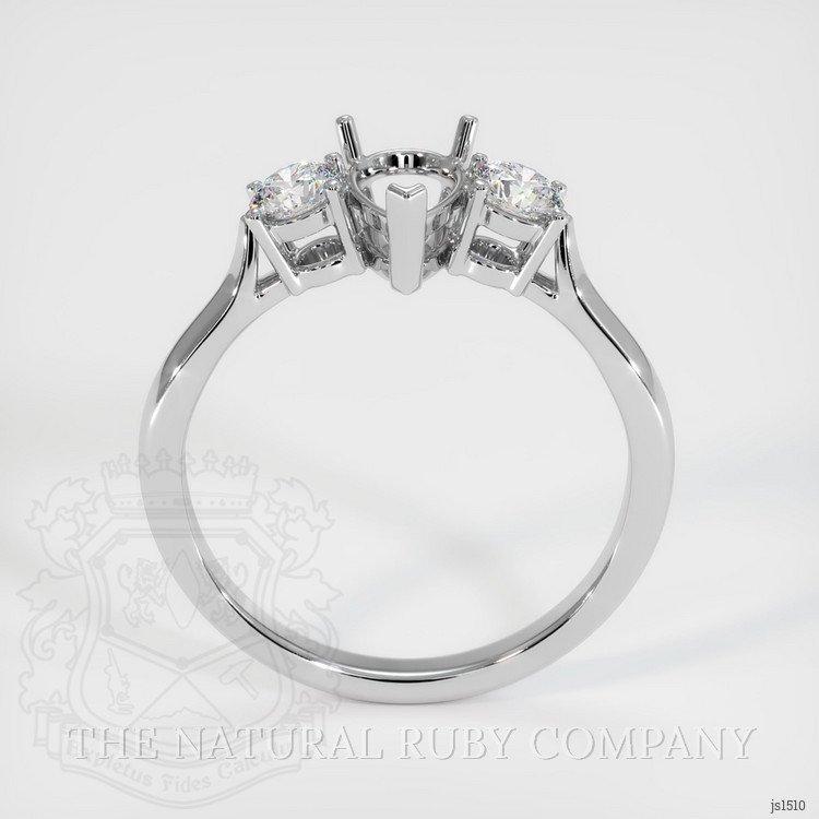 10K White Gold Three Stone Ring Setting