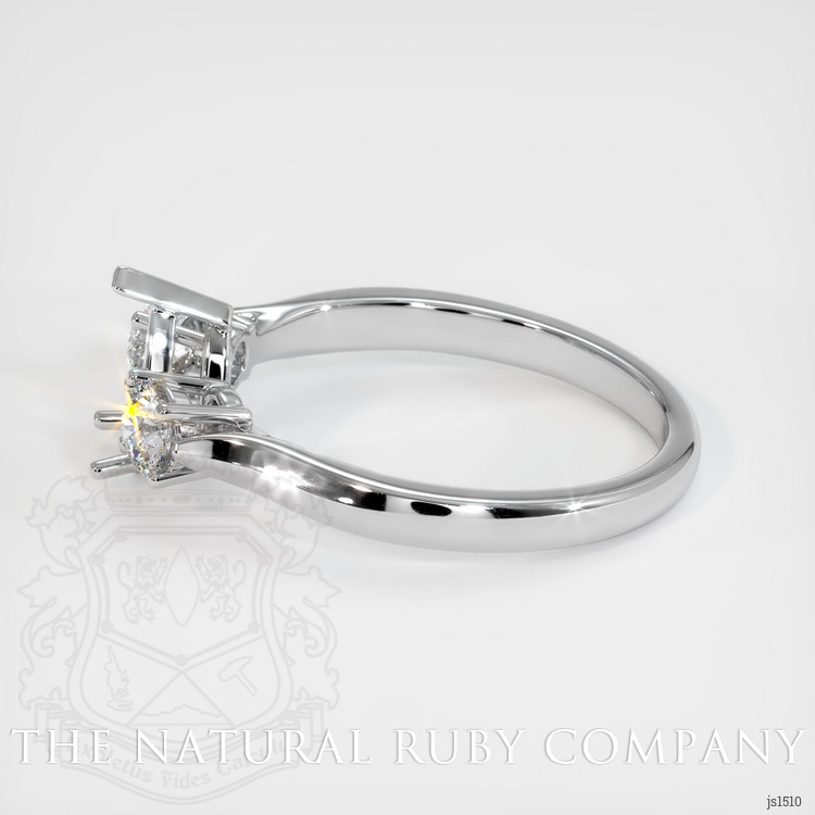 14K White Gold Three Stone Ring Setting