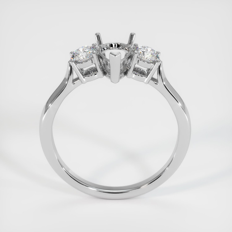 14K White Gold Three Stone Ring Setting