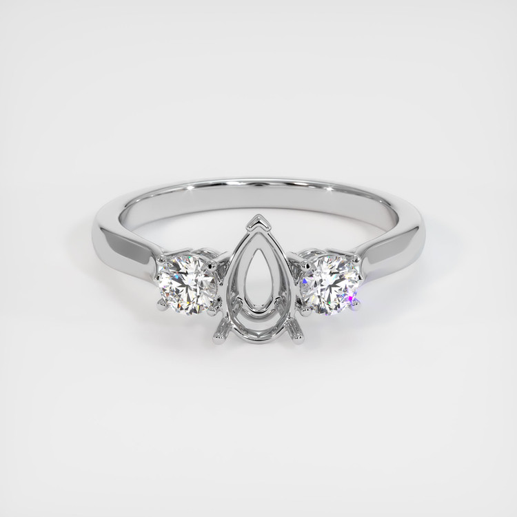 18K White Gold Three Stone Ring Setting