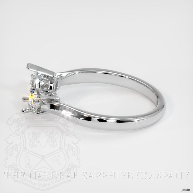 18K White Gold Three Stone Ring Setting