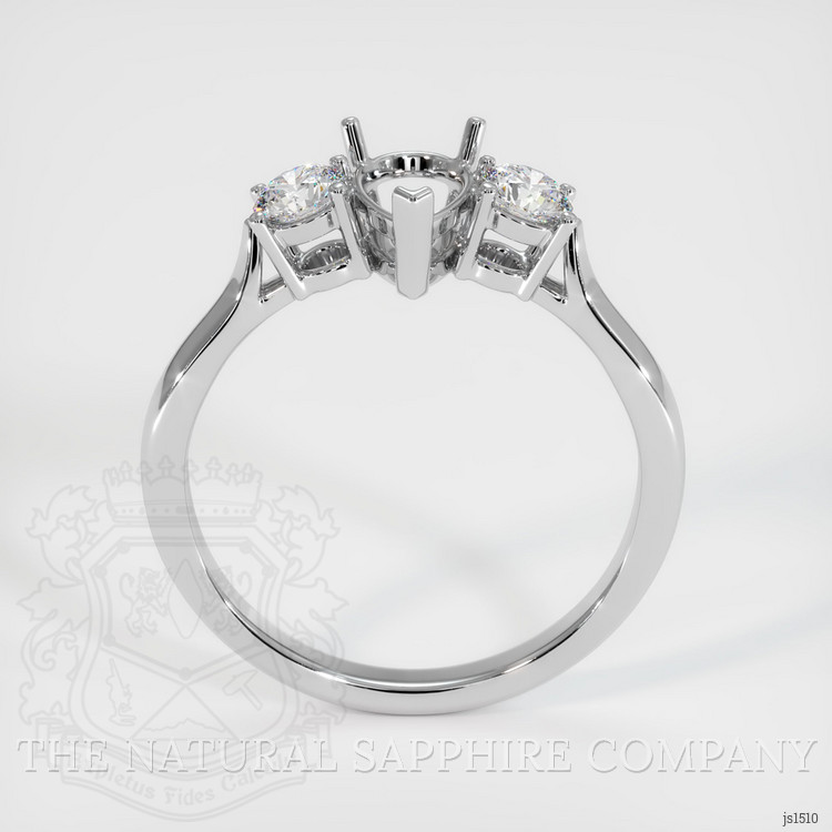 18K White Gold Three Stone Ring Setting