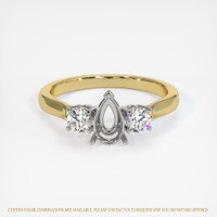 14K White & Yellow Three Stone Ring Setting Image