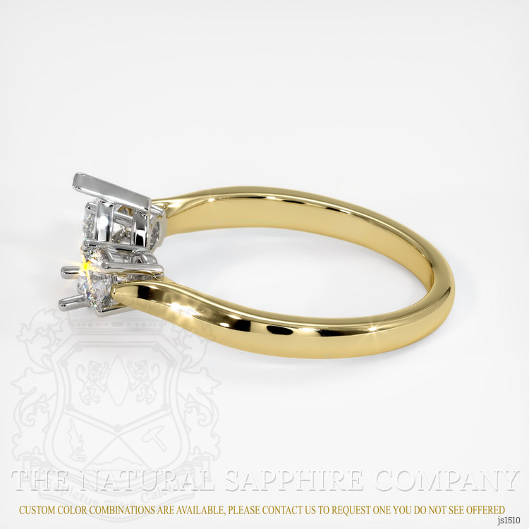 14K White & Yellow Three Stone Ring Setting