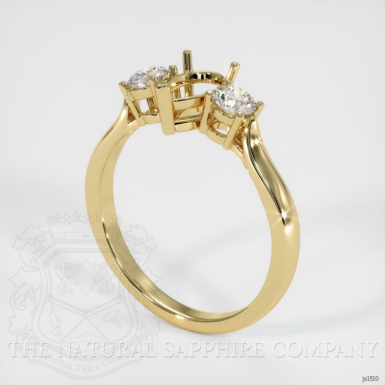 14K Yellow Gold Three Stone Ring Setting