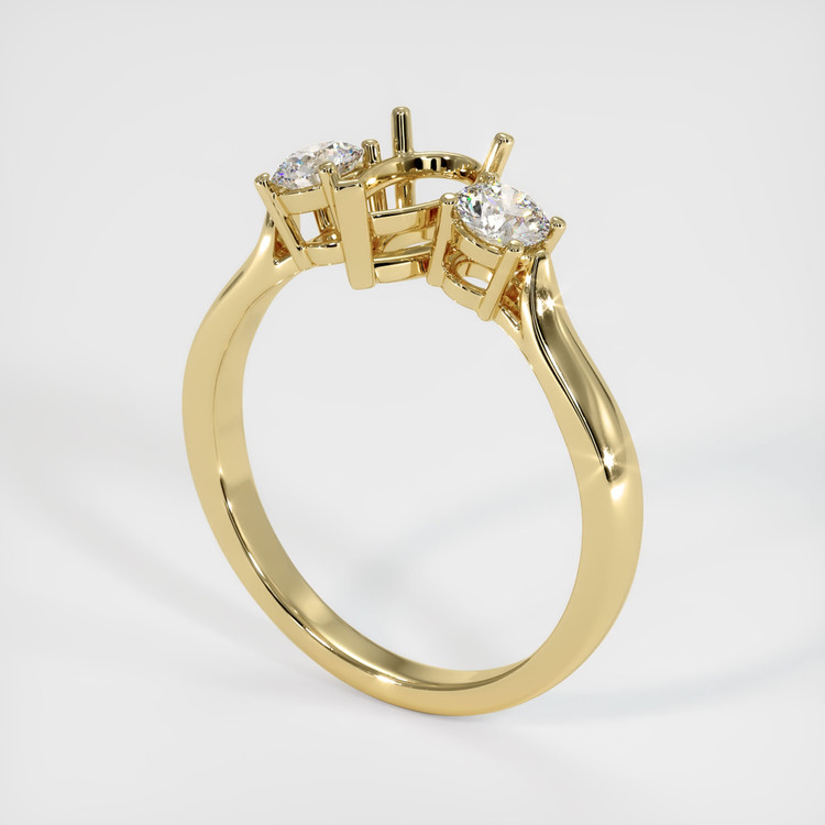 14K Yellow Gold Three Stone Ring Setting