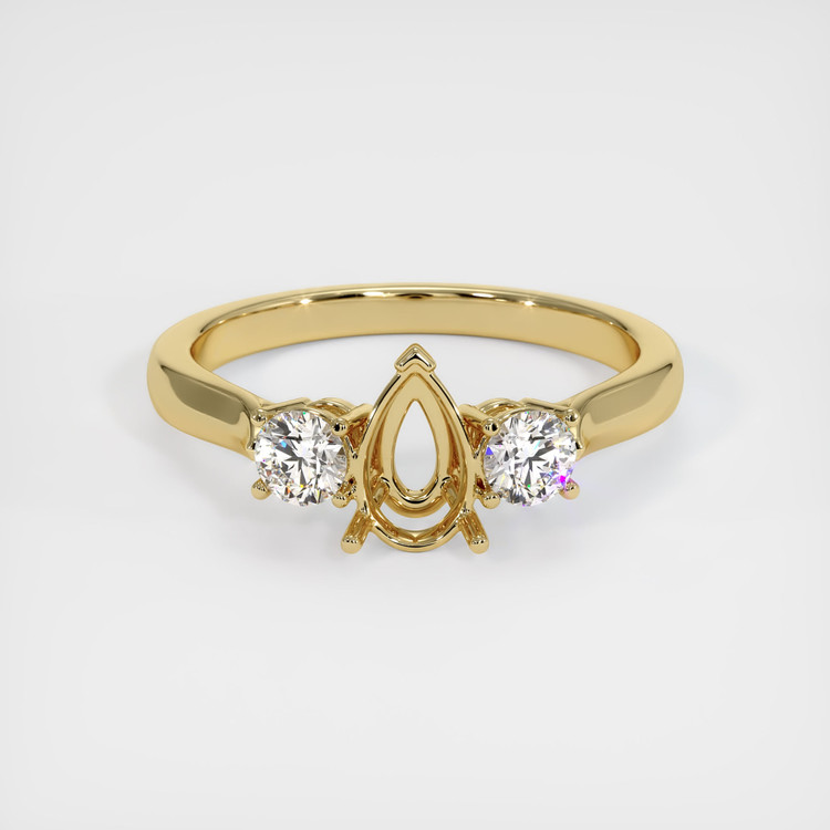 14K Yellow Gold Three Stone Ring Setting