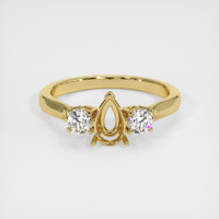18K Yellow Gold Three Stone Ring Setting Image