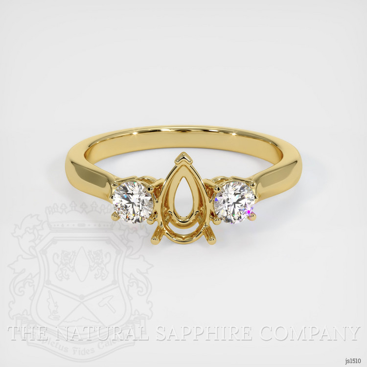 18K Yellow Gold Three Stone Ring Setting