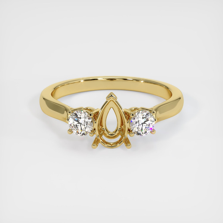 18K Yellow Gold Three Stone Ring Setting
