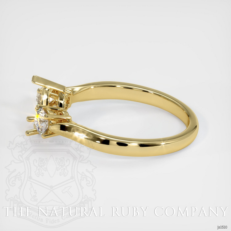 18K Yellow Gold Three Stone Ring Setting