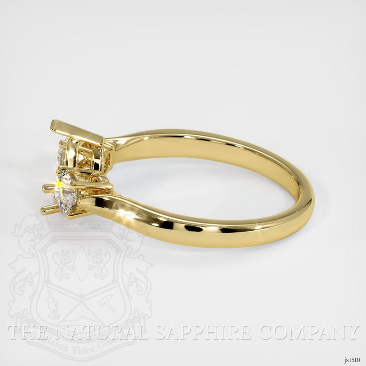 18K Yellow Gold Three Stone Ring Setting