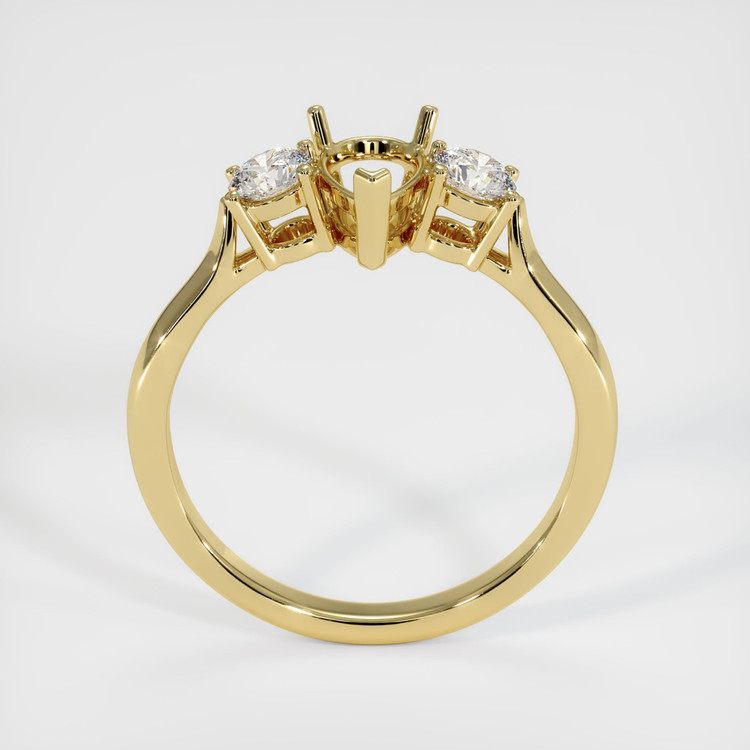 18K Yellow Gold Three Stone Ring Setting