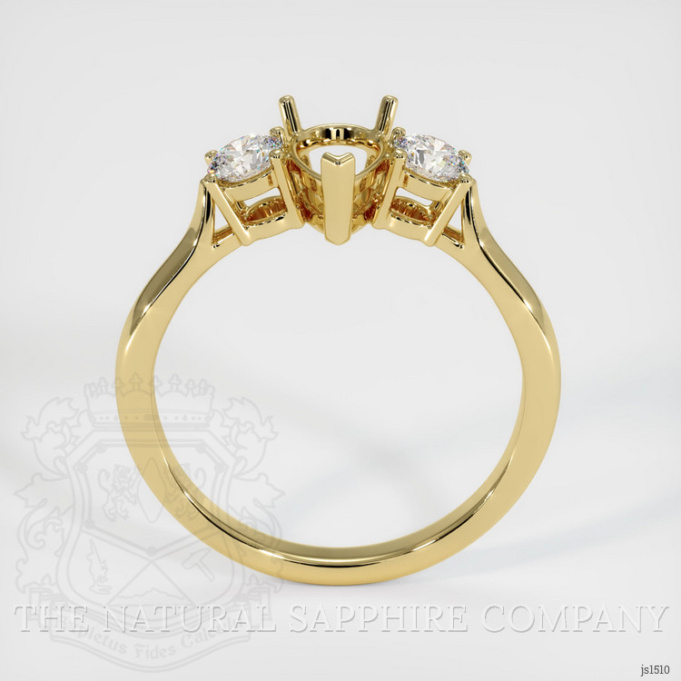 18K Yellow Gold Three Stone Ring Setting