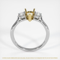 14K Yellow & White Three Stone Ring Setting Image