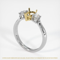 18K Yellow & White Three Stone Ring Setting Video