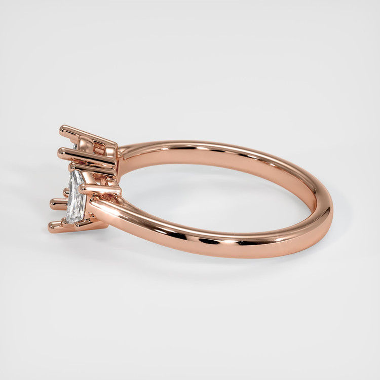 14K Rose Gold Three Stone Ring Setting
