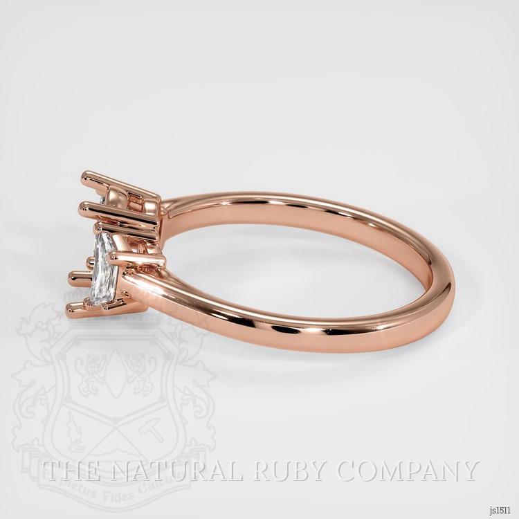 14K Rose Gold Three Stone Ring Setting